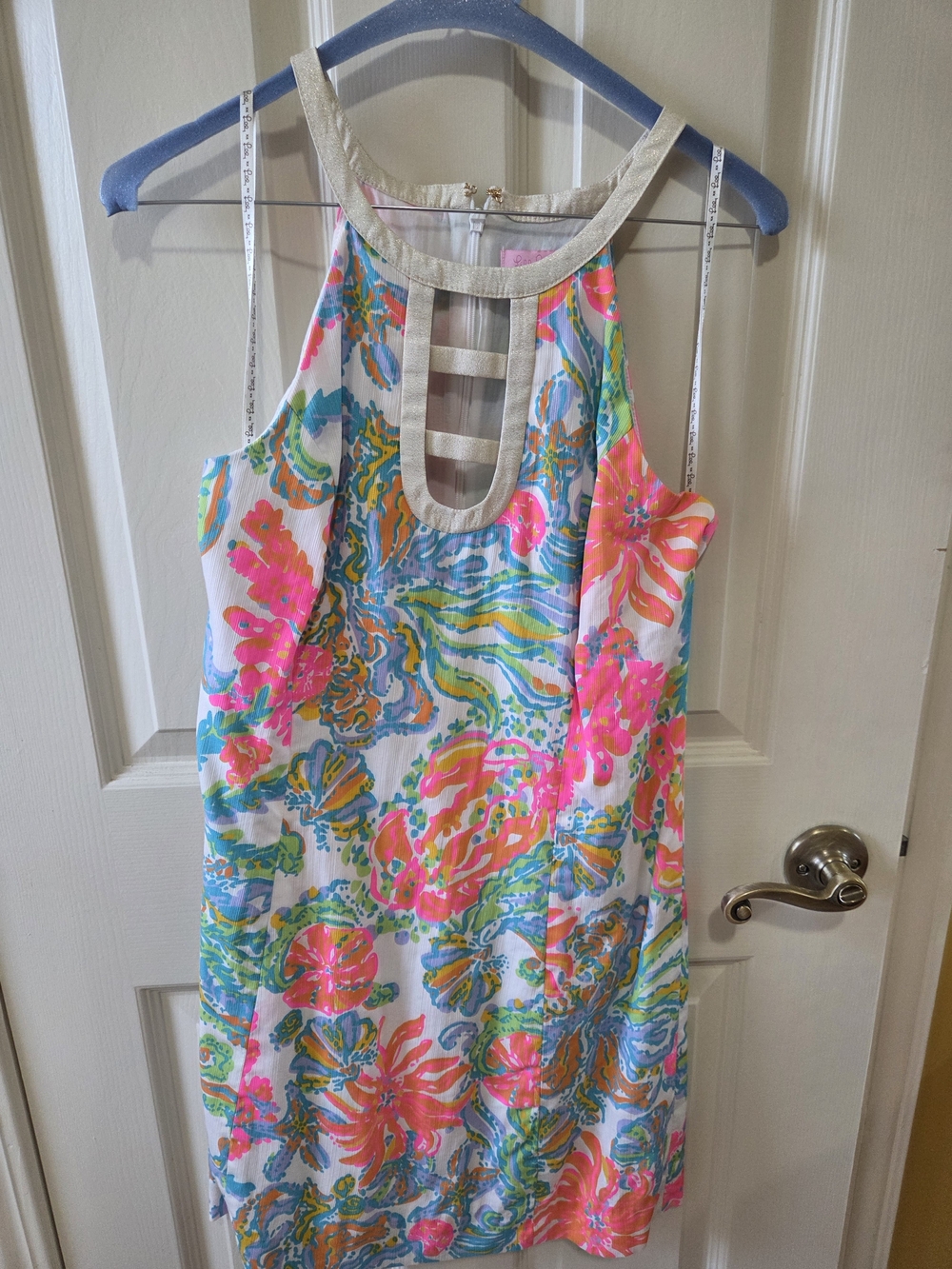 Lilly Pulitzer Multicolor Floral Halter Dress - White, Pink, Blue, Green